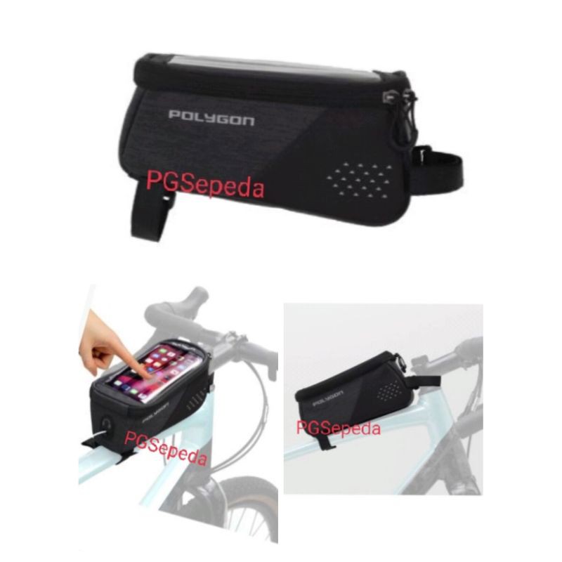 TAS FRAME SEPEDA POLYGON TOP TUBE BAG + PHONE DISPLAY