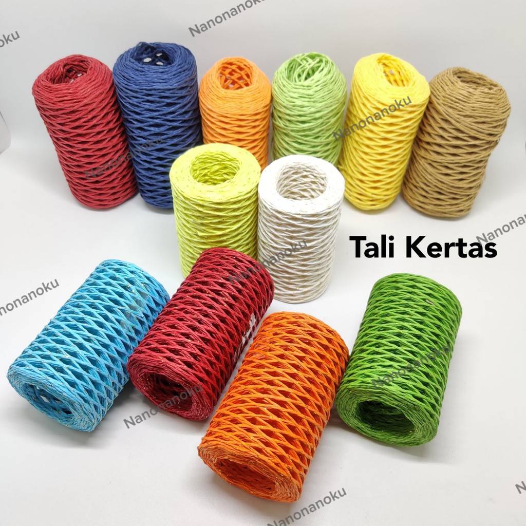 Tali Kertas Polos/Hias Emas Warna Craft Souvenir Kerajinan