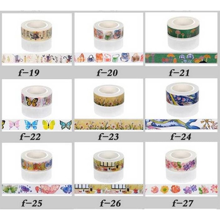 Japanese Washi Tape - Set 40 Pattern 15mmx10m