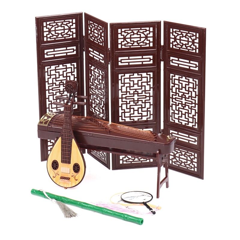 &lt; E2id &amp; &gt; Miniatur Suling Guzheng Fan Life Scene