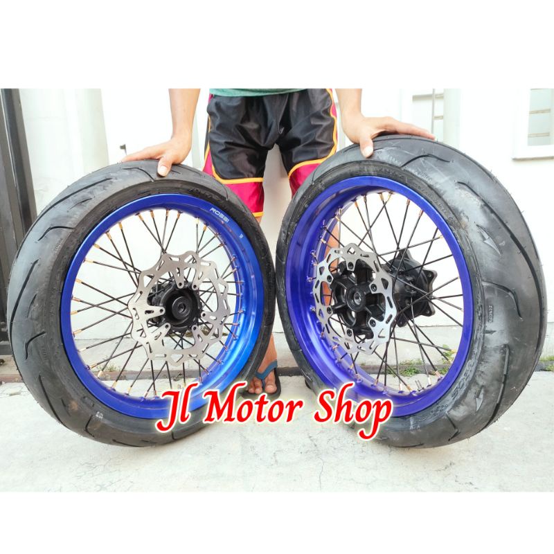 Paketan WHEELSET Honda CRF 150 L - Sepaket Velg SET Supermoto Super Moto Honda CRF 150 L Plus Ban