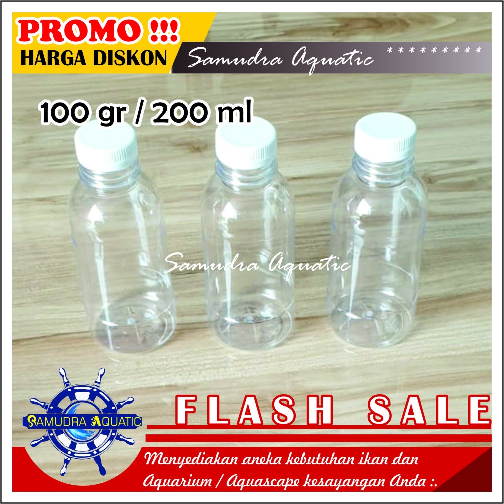 Botol Repack 100gr / 200 ml, Botol Plastik Kemasan Kosong