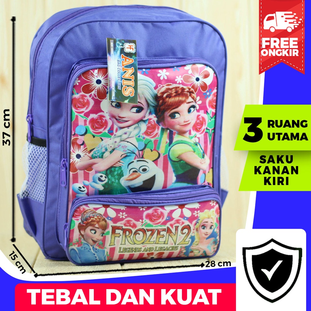 Tas Punggung Anak Cewek Kartun Frozen Tas Sekolah PAUD TK SD Terbaru Berkualitas Tas Gambar Lucu