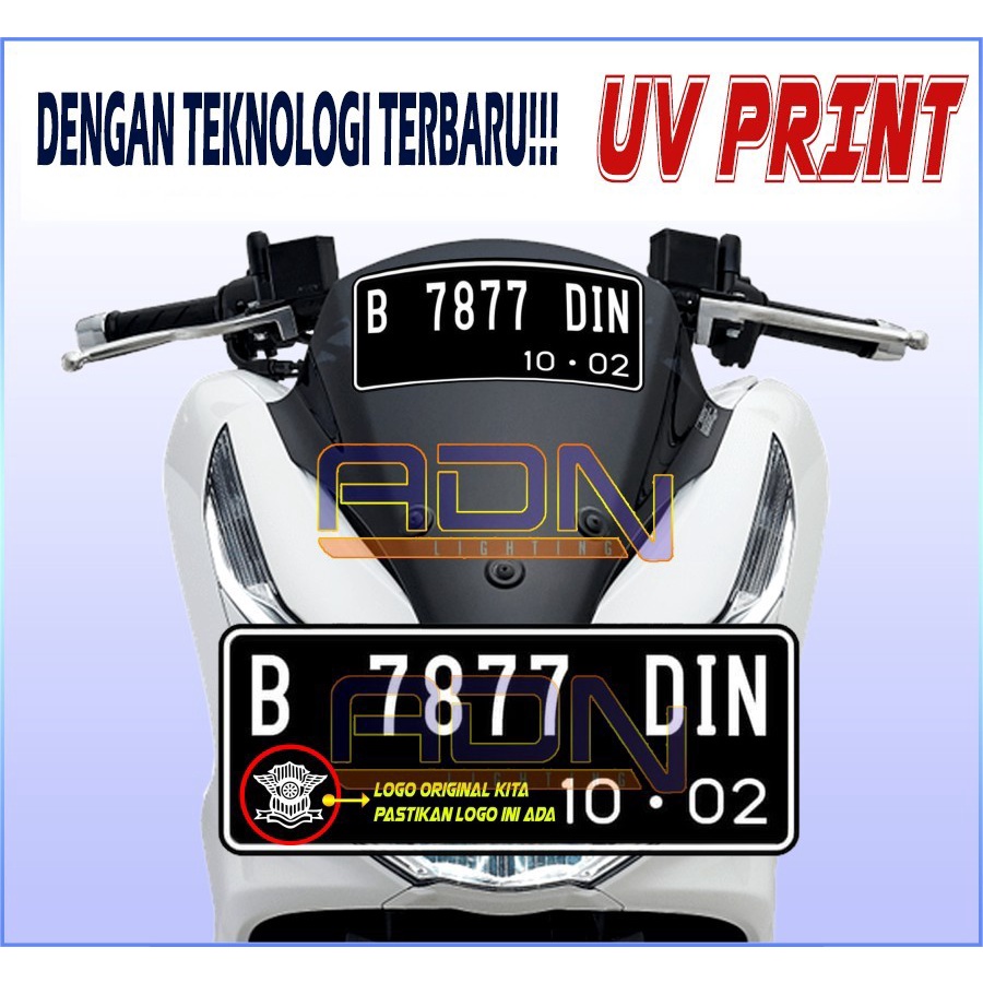 ADN.in STIKER PLAT NOMOR UNTUK WINDSHIELD Atau VISOR MOTOR