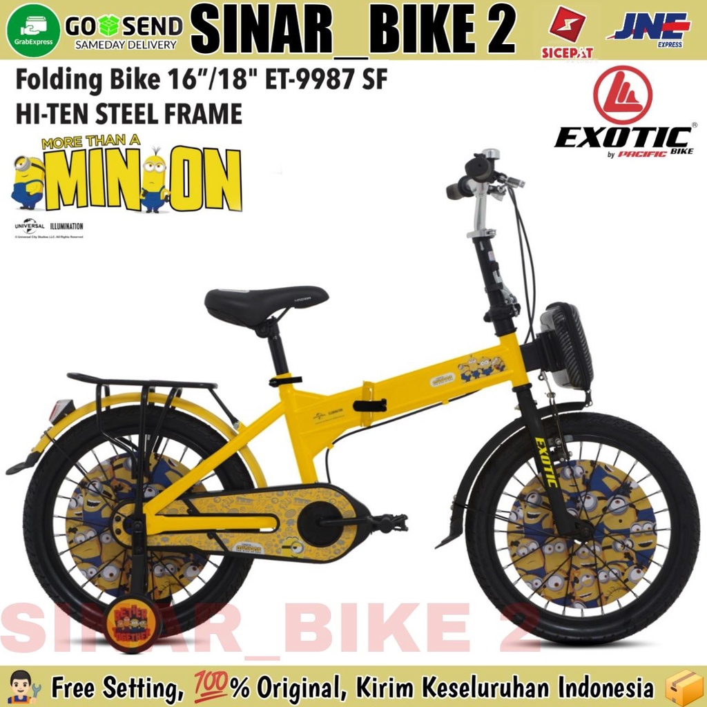 Sepeda Lipat Minion Anak 16 & 18 Inch Exotic ET-9987 SF