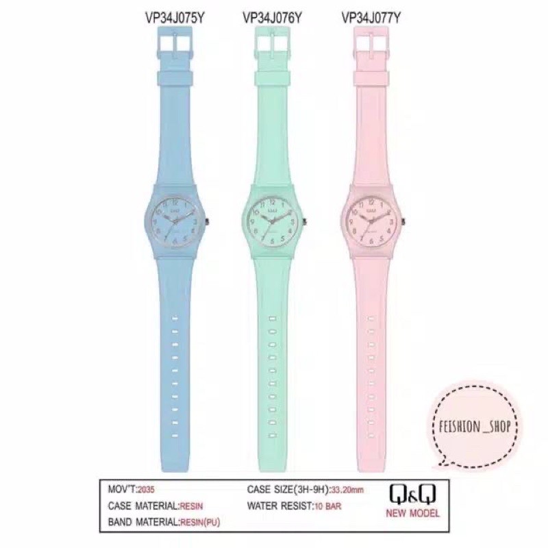 Q&amp;Q ORIGINAL QQ ORI QNQ VP34 RUBBER BAND LADY WATCH VP34J075Y - 080Y