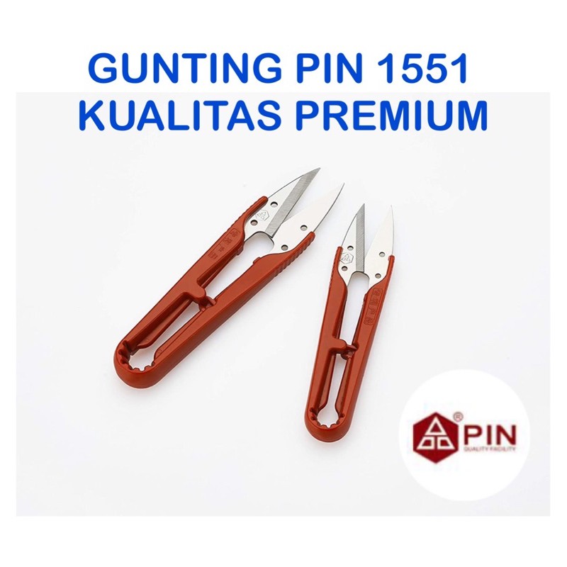 Gunting Potong Benang Kain Bahan - Gunting Cekris Besar PIN Merah 1551