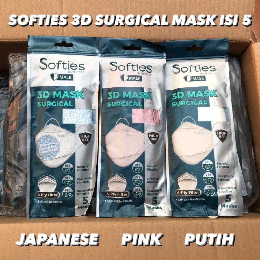 Masker Softies 3D Surgical Mask Model KF94 original