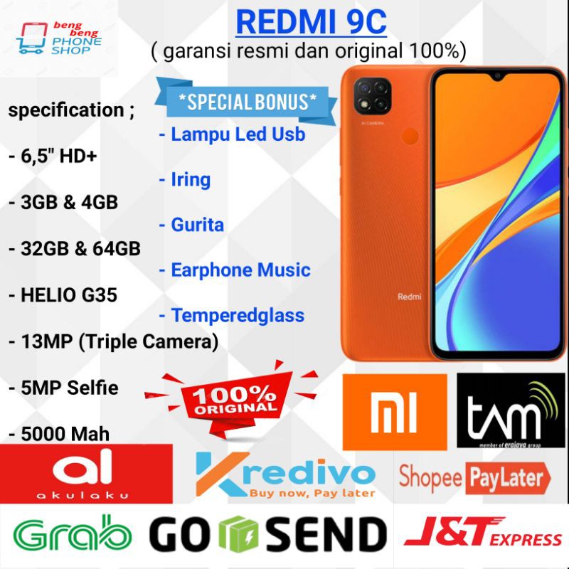 Xiaomi Redmi 9c Ram 4gb 64gb Garansi Resmi Tam Xiaomi Indonesia Bonus Shopee Indonesia
