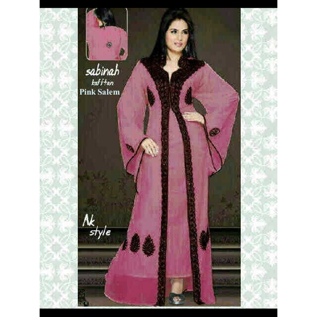 [ Kaftan sabinah pink AK] pakaian wanita muslim warna pink  ER-323