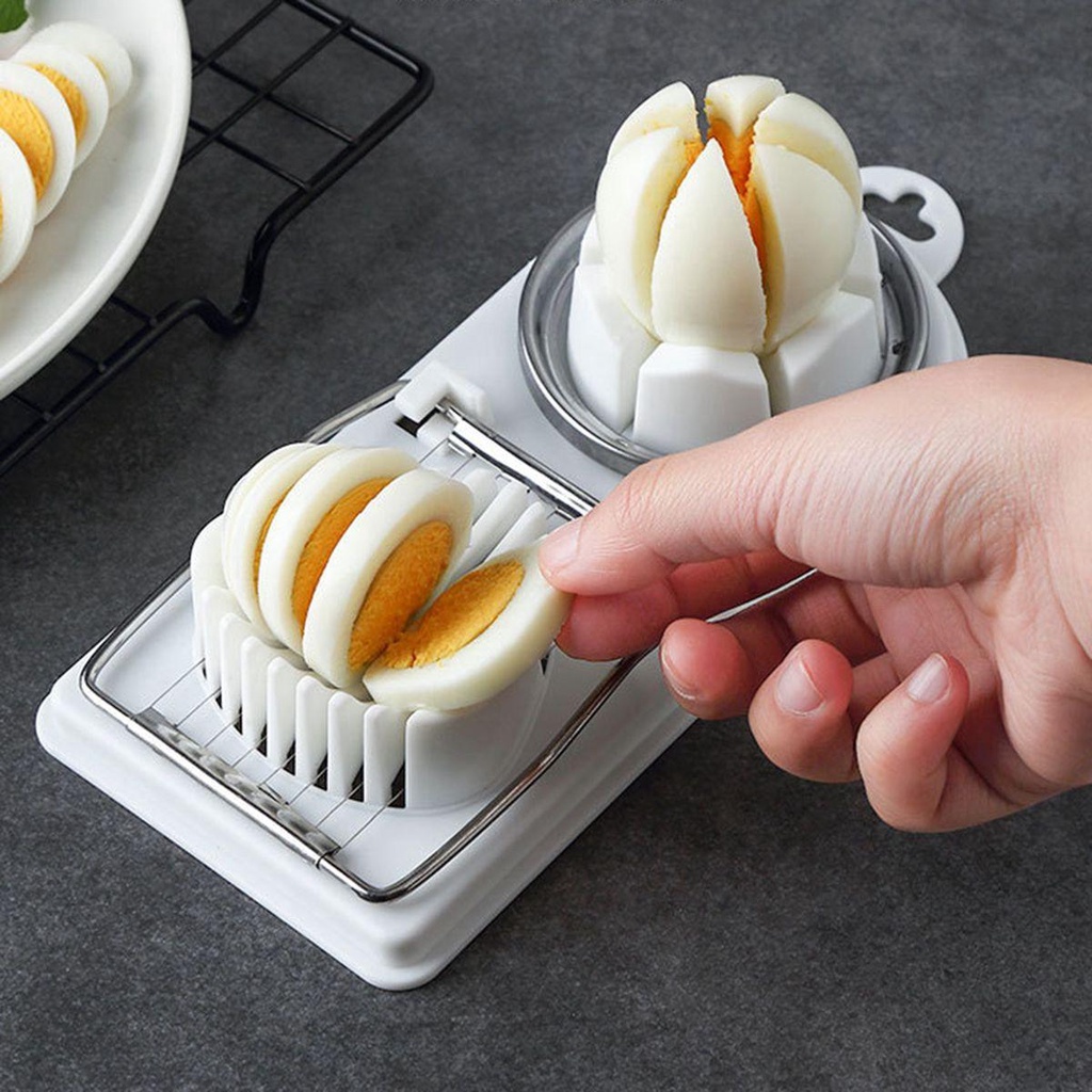 [Elegan] Alat Pengiris Telur Keju Daging Masak Dapur Pemisah Kuning Kawat Stainless Steel Multifungsi