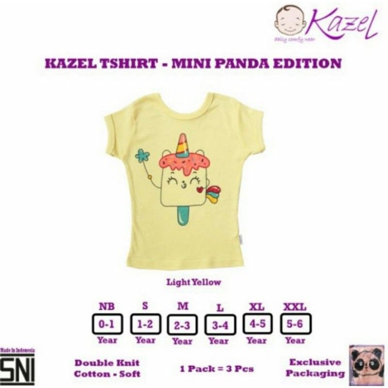 KAZEL Baby Tee 3in1 Tshirt Bayi Anak Perempuan Kaos Atasan