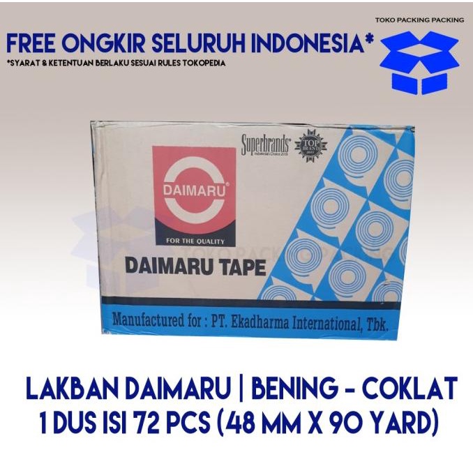 

Lakban Daimaru 48mm x 90 Yard Bening/Cokelat Khusus- JTR/Sicepat Cargo