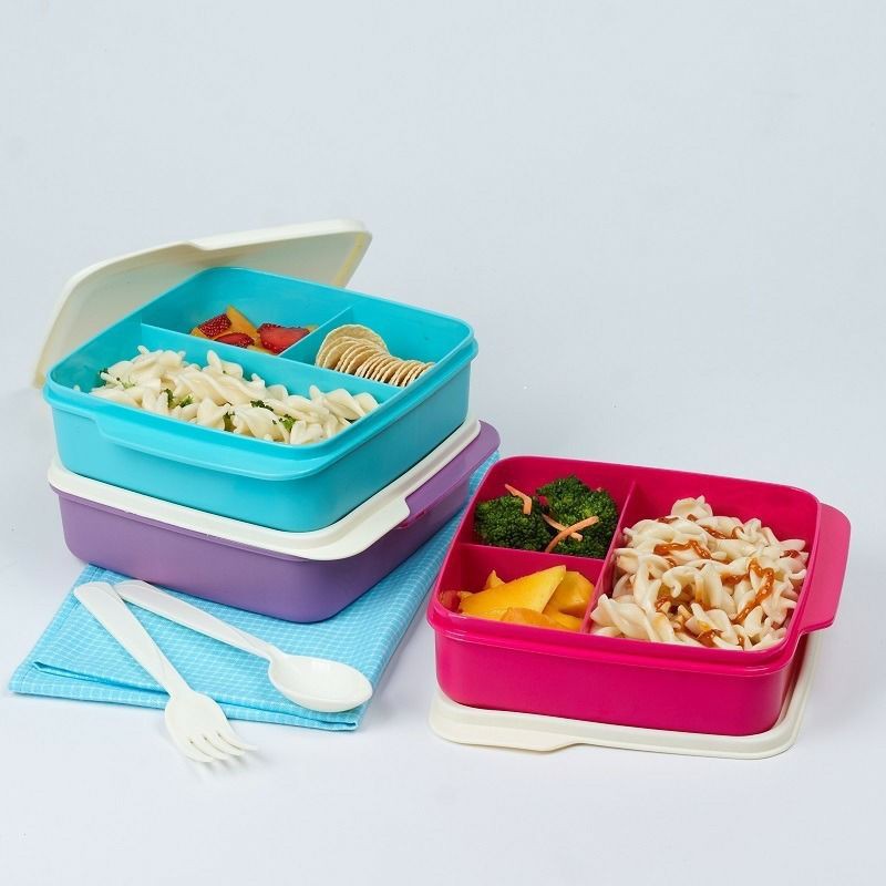 Kotak Makan Sekat 3 Plastik / Lunch Box / Catering Box