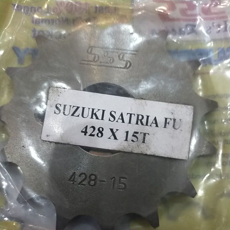 SSS GEAR GER DEPAN 428 520 JUPITER VIXION R15 MEGAPRO GL CB150R SUPRA SATRIA FU SMASH SHOGUN GIR FRONT SPROCKET-SSS 428x15 Fu150