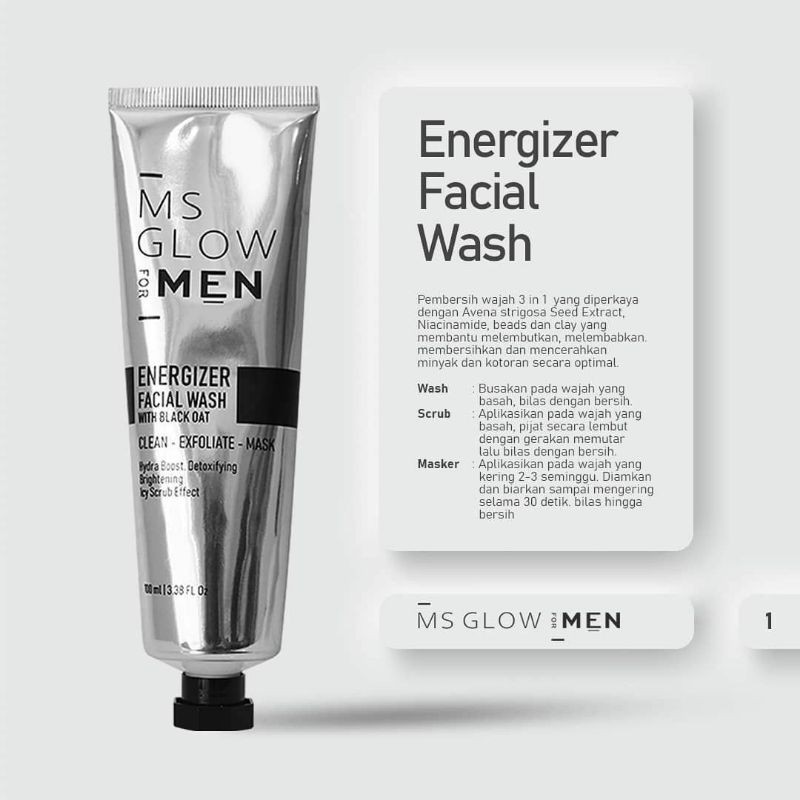 Miffglow - MsGlow For men paket basic dan complete Ms GLOW MEN krim laki laki, perawatan wajah pria