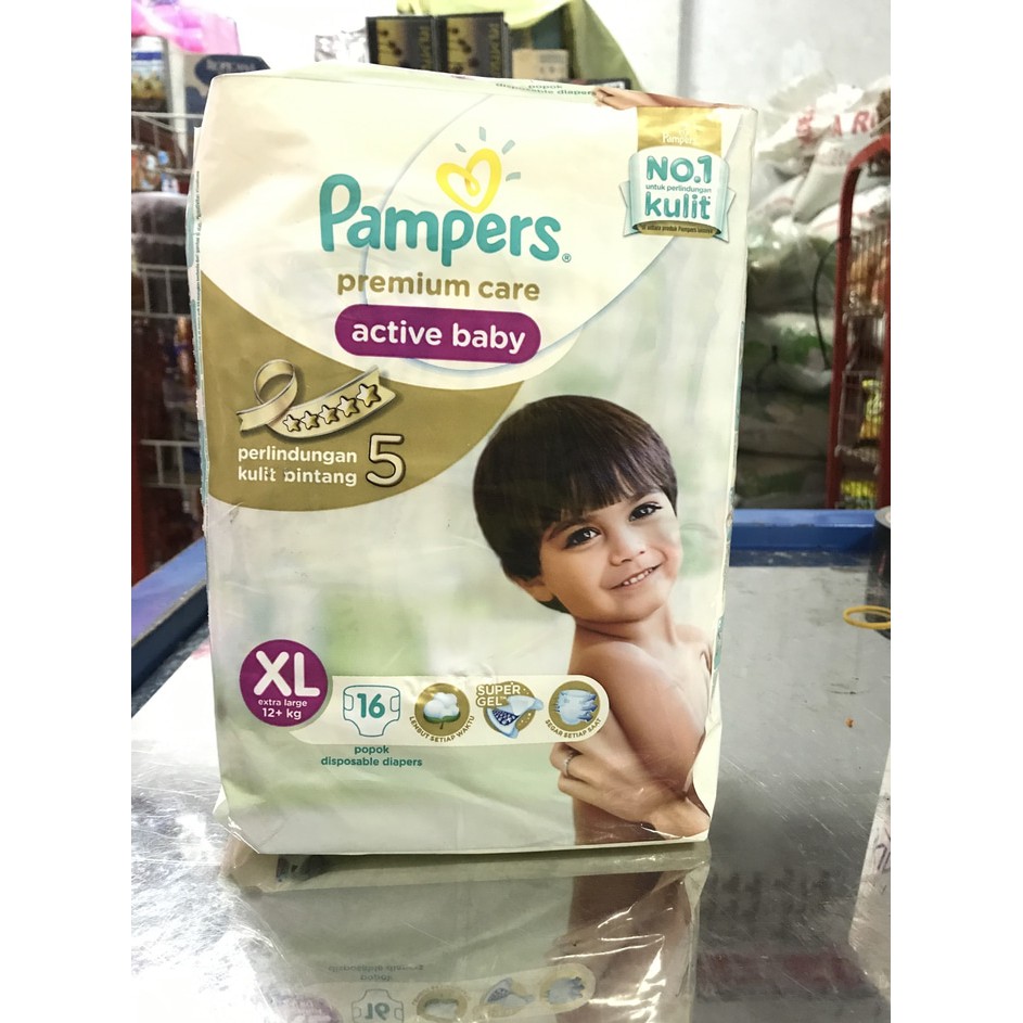 Pampers Premium Care Active Baby Tape XL 16   Popok Perekat XL16 Murah by WAWS