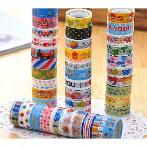 Solatip solasi masking tape 1.5 cm warna warni