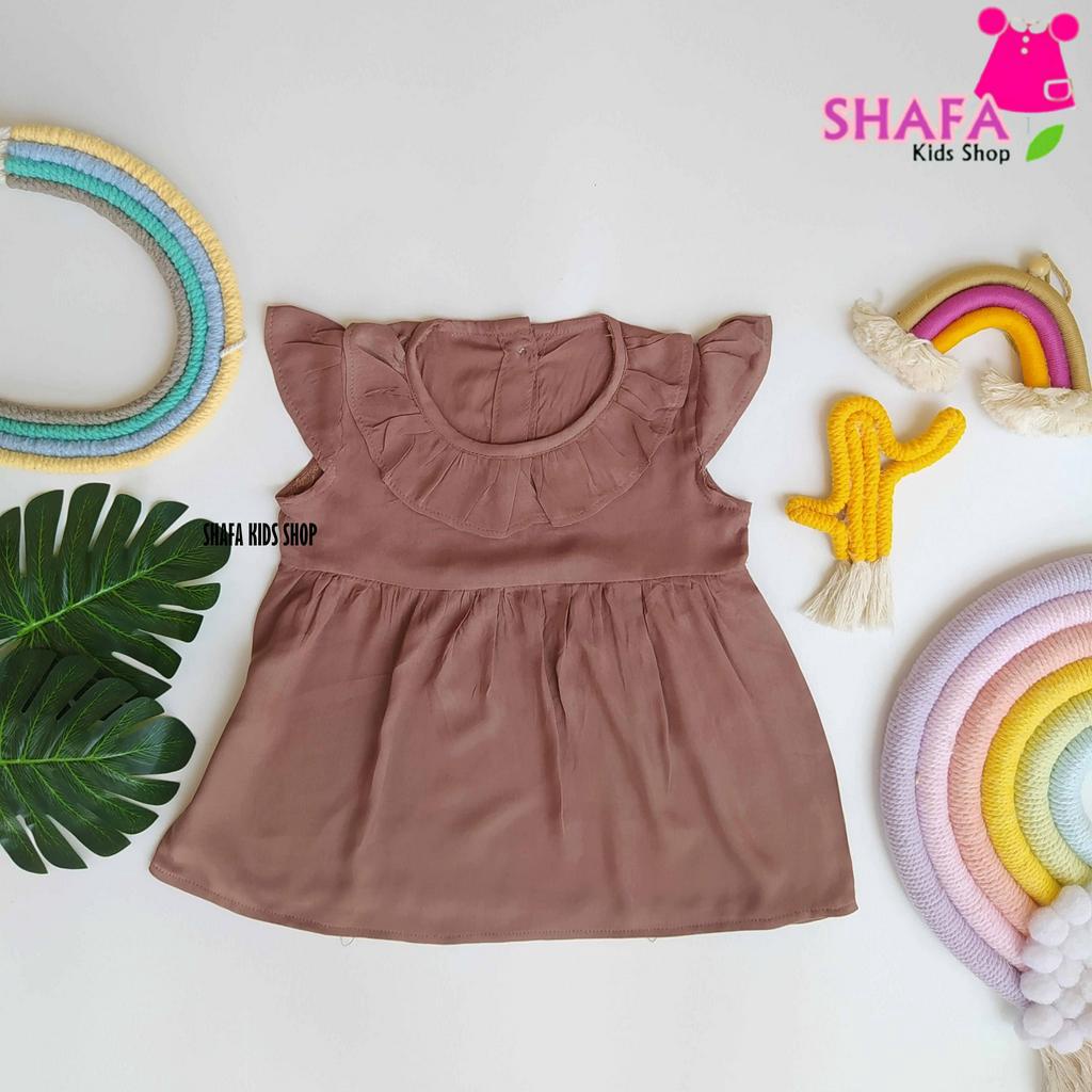 DRESS BAYI PEREMPUAN USIA 3-18 BULAN RAYON VISCOSE MOTIF POLOS COKSU / BAJU BAYI PEREMPUAN / BAJU DRESS ANAK / PREMIUM / SHAFA KIDS SHOP PLS-009