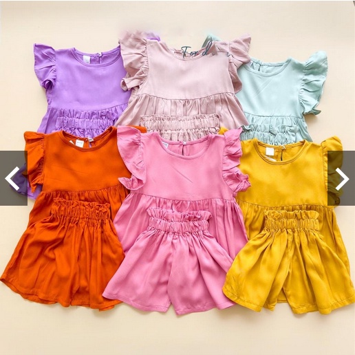 Set NAonia Anak Perempuan - Set Baju Anak Perempuan Lucu / Setelan Baju Anak Perempuan Dress Celana Pendek 1-5 thn /Set Bonia Anak Perempuan