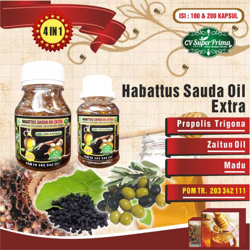 Habbatussauda oil Extra Propolis Trigona 100 kapsul original