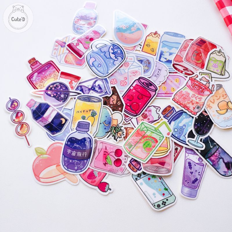 

45+ Set Sticker Tumblr "GLASS" /Tahan Air (Tinggal Tempel)