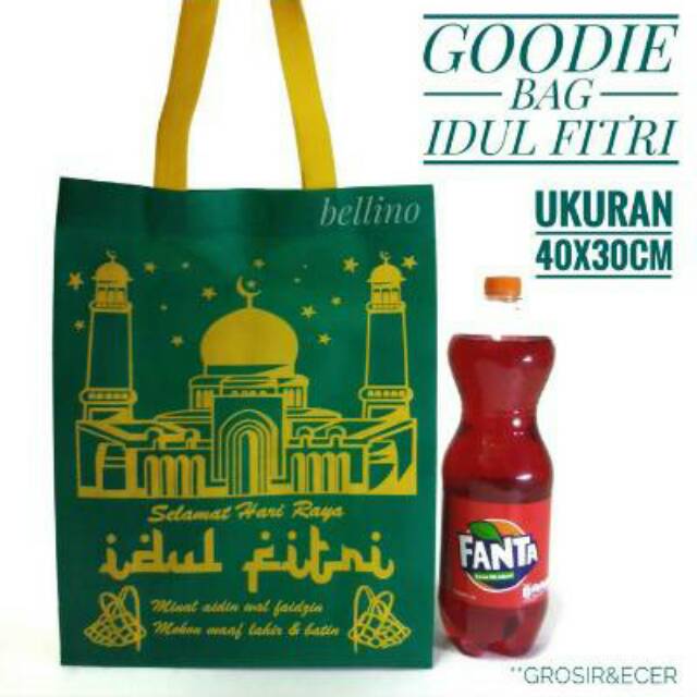 Tas Hantaran Lebaran Goodie bag Idul Fitri Ukuran 25x32cm dengan Alas Tapak Bawah