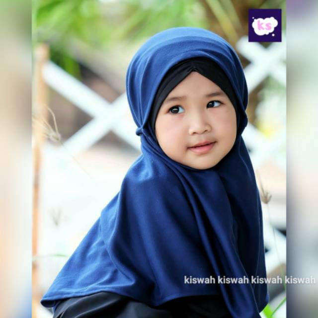 Jilbab Anak Kiswah / Bahan Kaos Tebal, lembut