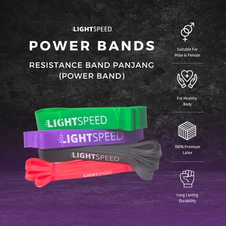LIGHTSPEED Resistance Band Panjang / Power Band / Karet Fitness Gym Yoga Stretch / Karet Yoga/ALAT YOGA/TALI YOGA/ELASTIC BAND/