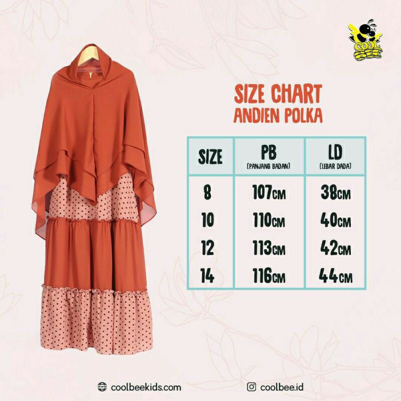 SET GAMIS ANDIEN POLKA BY COOLBEE (8-14 th)