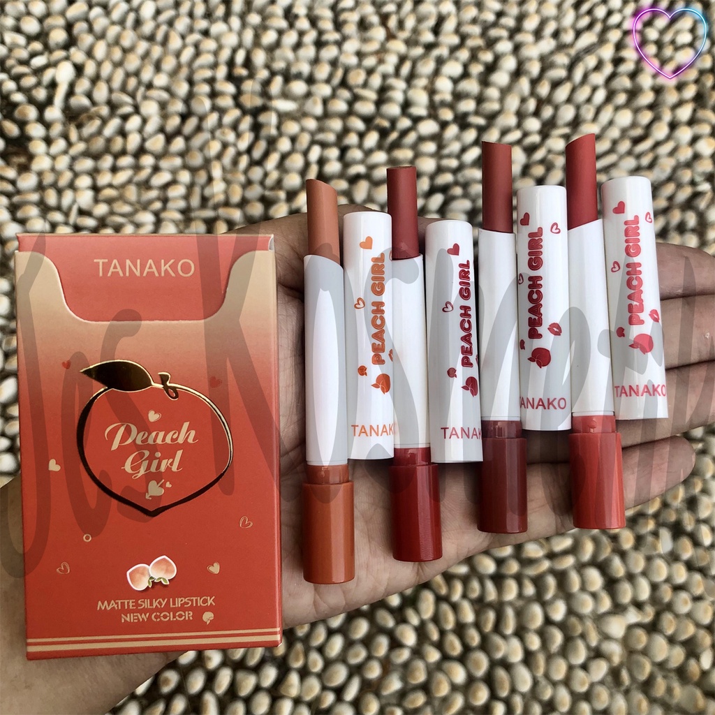 Tanako Lipstik Peach Girl Smoke Cigar 1 Set Isi 4 Pcs / Grosir Kosmetik