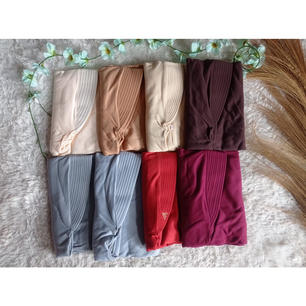 Khimar kaos pe polos non serut asma XXL bergo antem jilbab instan simple krudung syari hijab