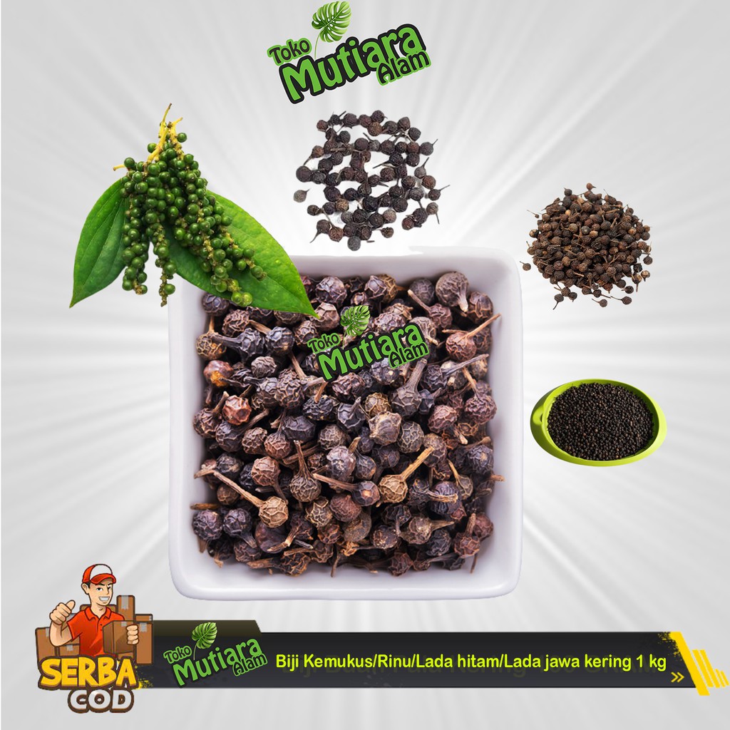 

Biji Kemukus/Rinu/Lada hitam/Lada jawa kering 1 kg MUTIARA ALAM