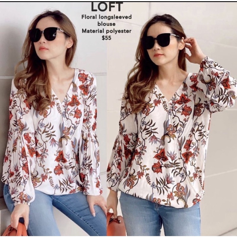 Loft floral longsleeved blouse