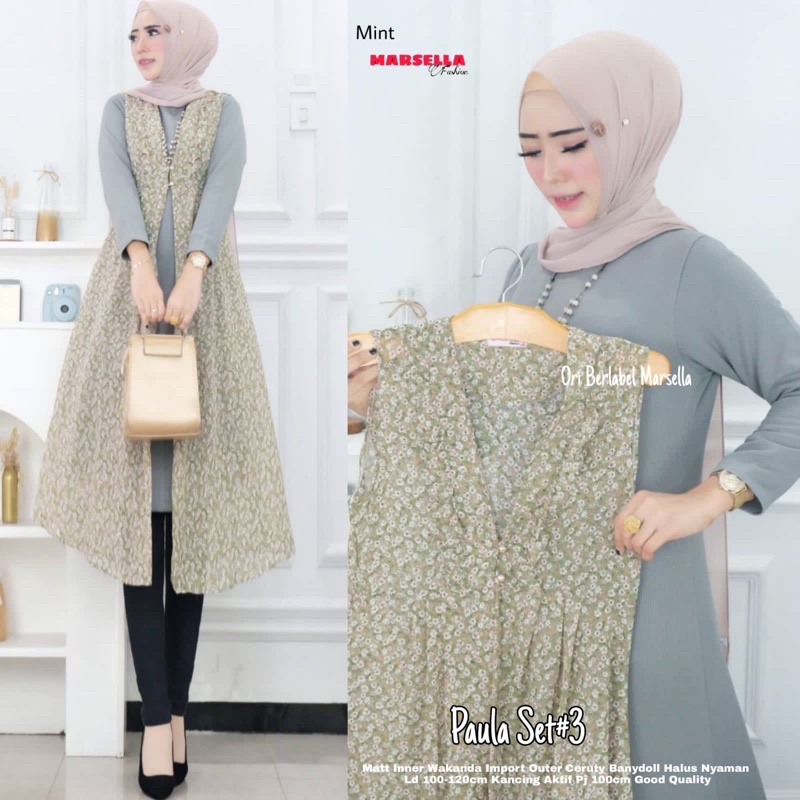 Paula Set Ori Marsella// Paula Set#3 Ori Marsella// Set Super Best Seller// Restok Hari Ini-Mint