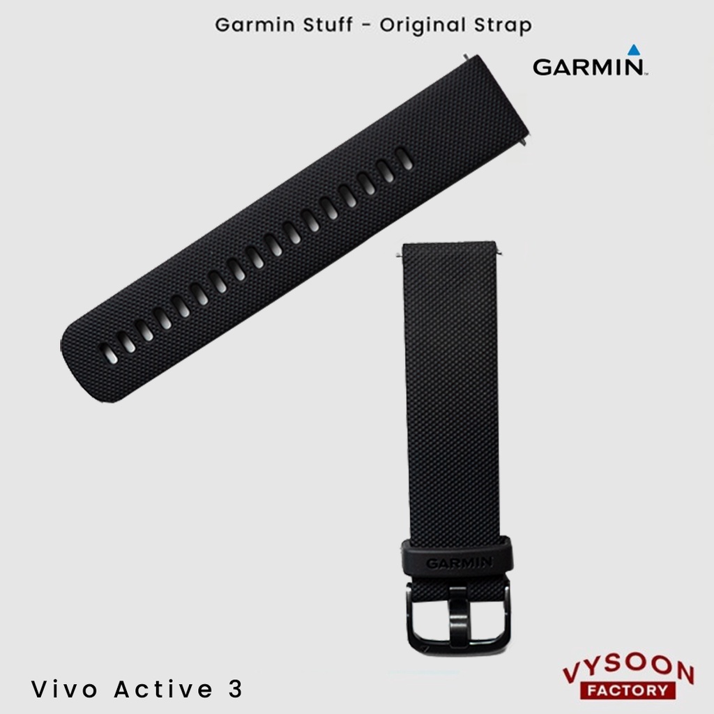 Strap Rubber Smartwatch Garmin Vivo Active 3 Original - Black