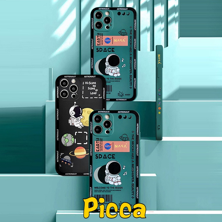 Soft Case Motif Print Kartun NASA Untuk IPhone 7 8 Plus 11 12 13 Pro Max X XS Max XR 6 6s Plus SE 2020