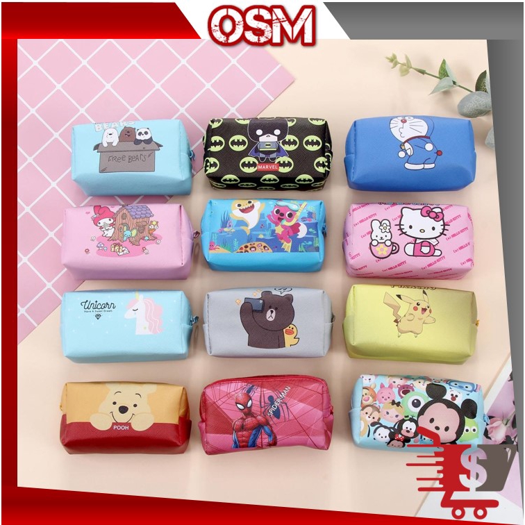 OSM D561 Dompet Koin Petak Kartun Dompet Kecil Wanita 