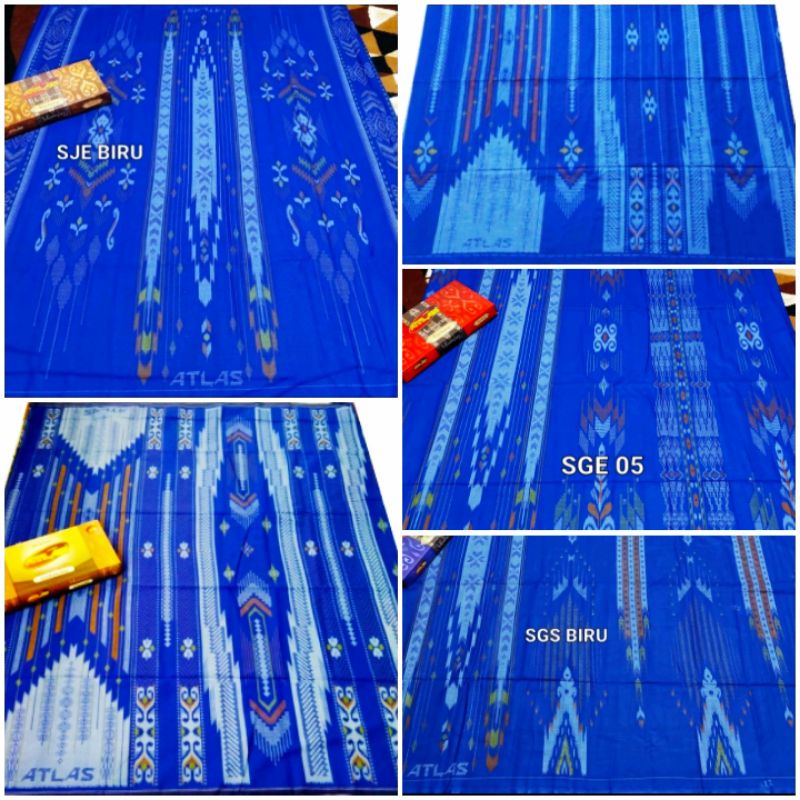 Sarung Atlas Idaman Kembang & Idaman Harmoni New Motif BHS Warna Biru