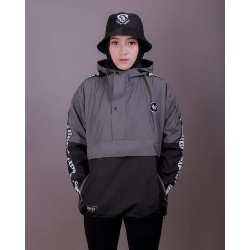 [WANGKER'S Original] JAKET PRIA UNISEX CAGOULE LINE HOODIE 2D KOMBINASI