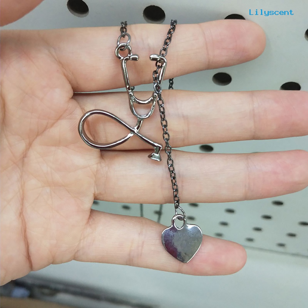 Kalung Bentuk Stetoskop Bahan Alloy Untuk Hadiah