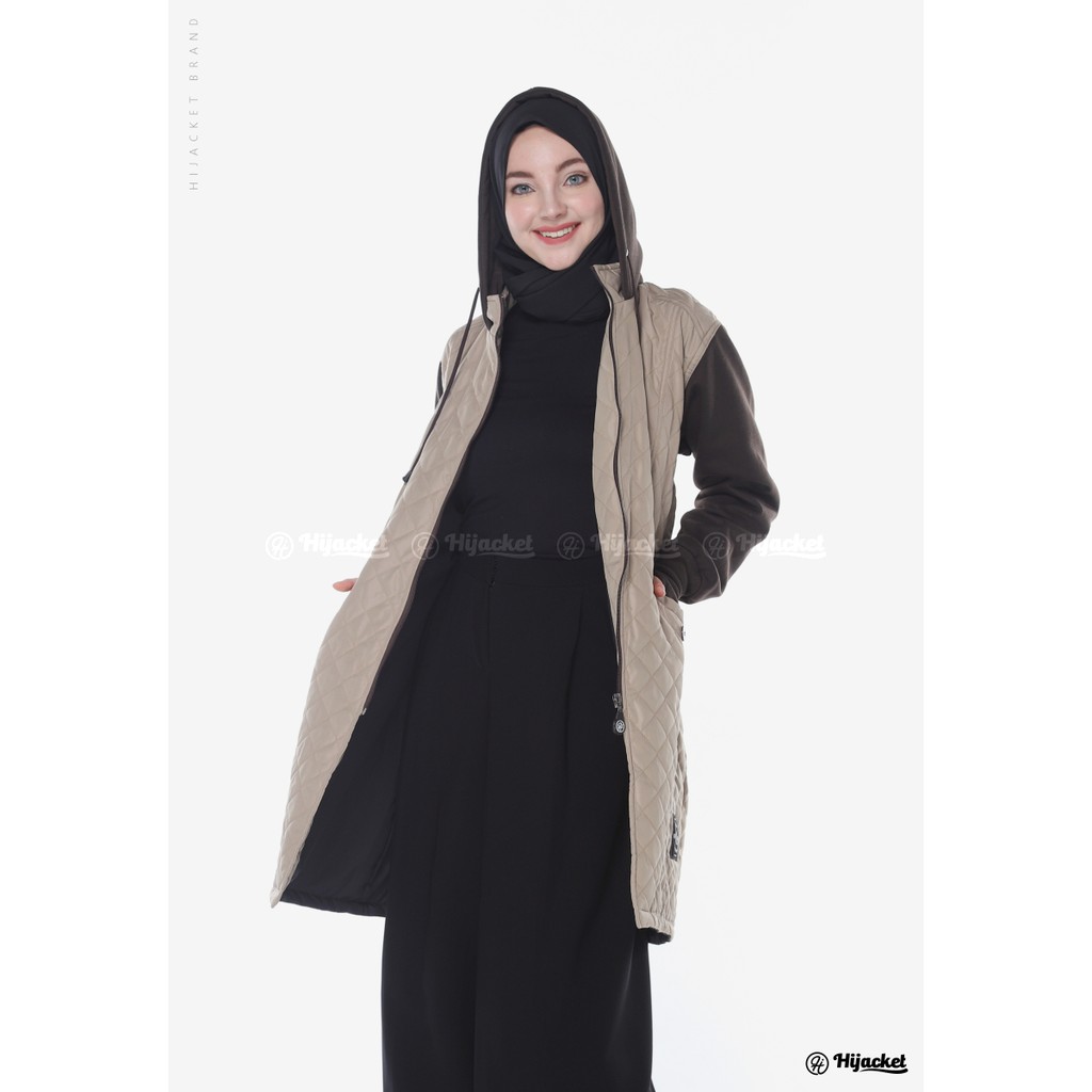 HIJACKET GRACIELA JAKET MUSIM DINGIN - OUTWEAR MUSLIMAH TEBAL NYAMAN WINTER FASHION-Cream