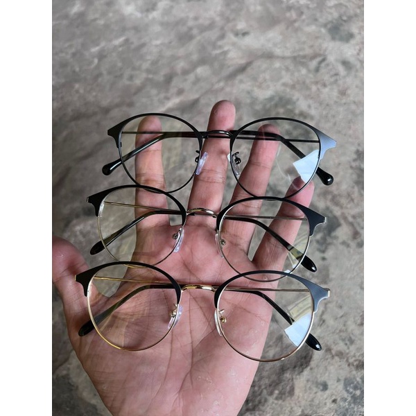 Kacamata Photocromic Bluecromic Oval Besi Pria Wanita 19201