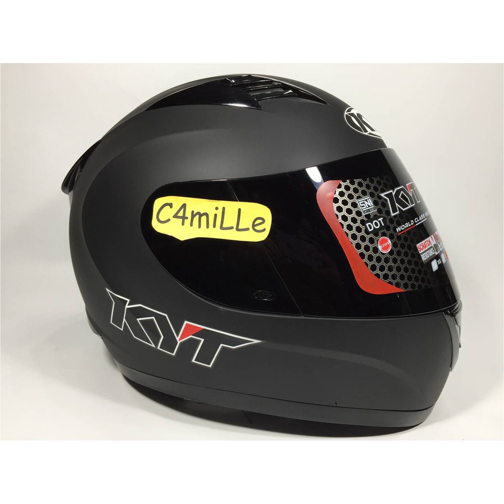 HELM KYT R10 R 10 SOLID BLACK DOFF FULL FACE | Shopee Indonesia