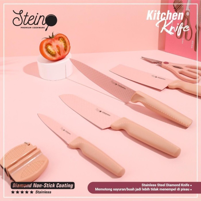 STEIN Diamond Kitchen Knife Set Pisau 6 in 1