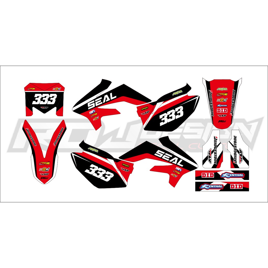 DECAL STICKER VIAR 250 SE (001) DEKAL STIKER HITAM MERAH