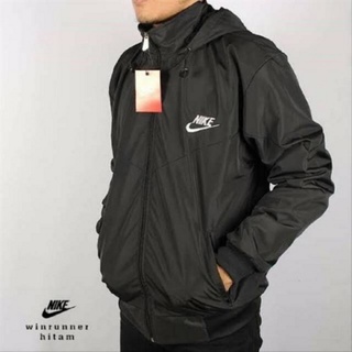 Jaket Pria Nike Parasut Windrunner Polos Sporty Olahraga Sepeda Running and Jogging