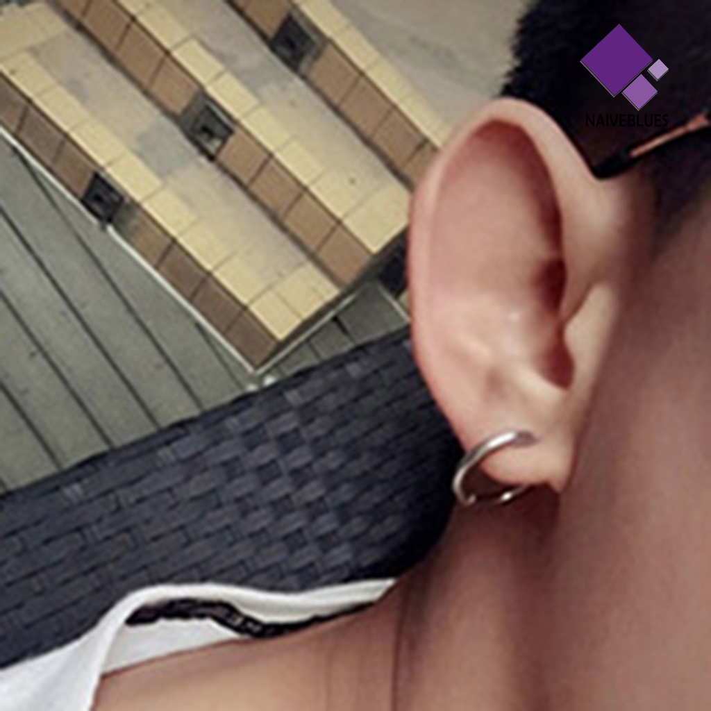 1 Pc Anting Bulat Tanpa Tindik Untuk Unisex