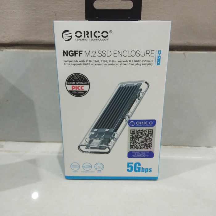 Orico TCM2F-C3 NGFF M.2 SSD Enclosure /Orico Casing SSD M.2 NGFF