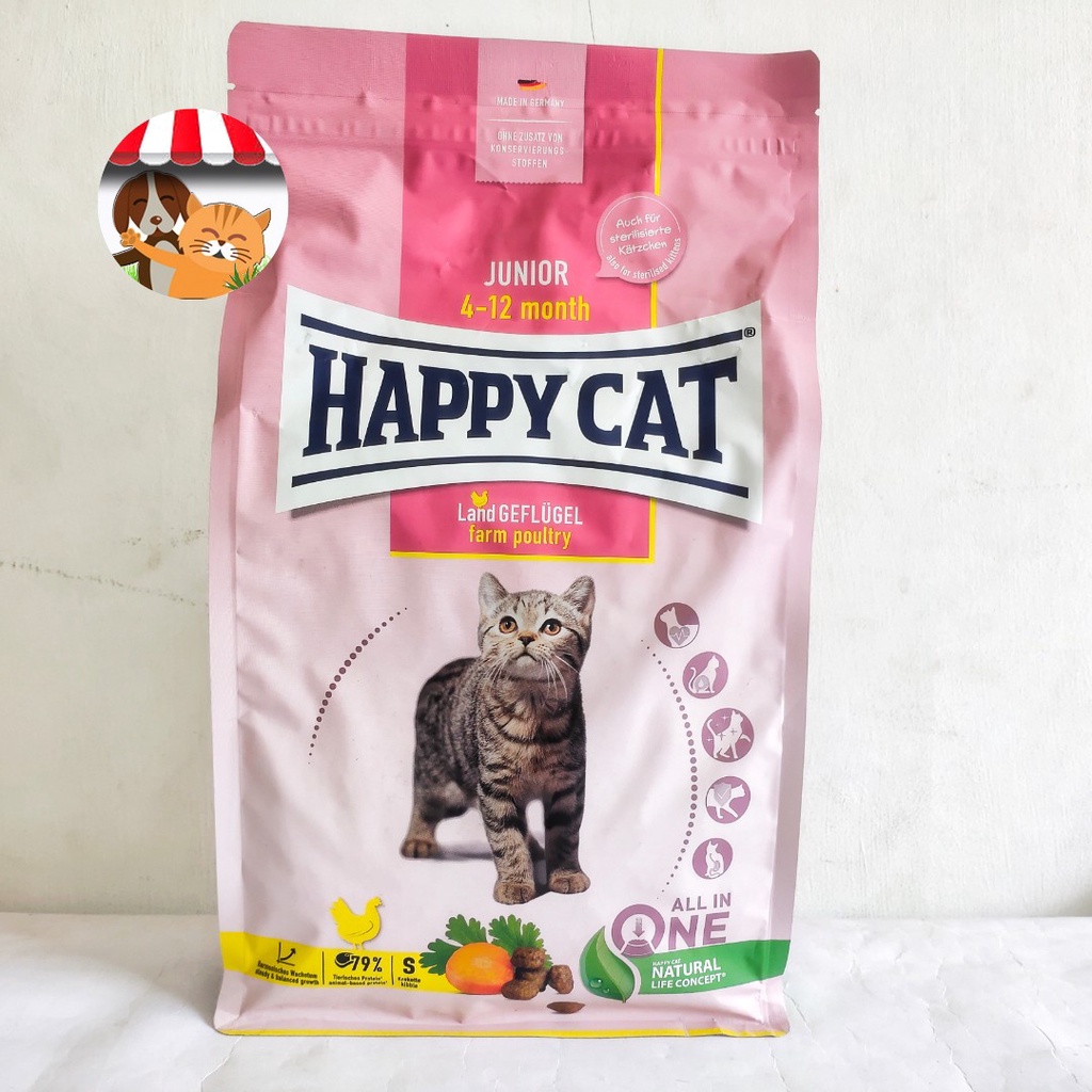 Happy Cat Junior Farm Poultry - Makanan Anak Kucing Premium
